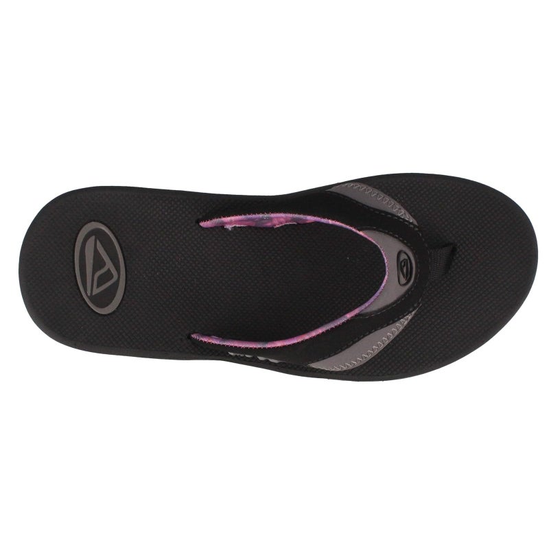 Reef Fanning Womens Bottle Opener Flip Flop, Arch Support, Durable Outsole, Water Friendly, Black/Grey, 8 - Image 3